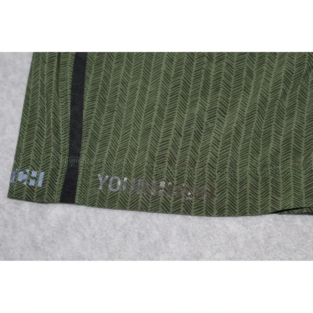 Lululemon Athletic Shorts Mens XL Green Herringbone Pace Breaker Stretch 9